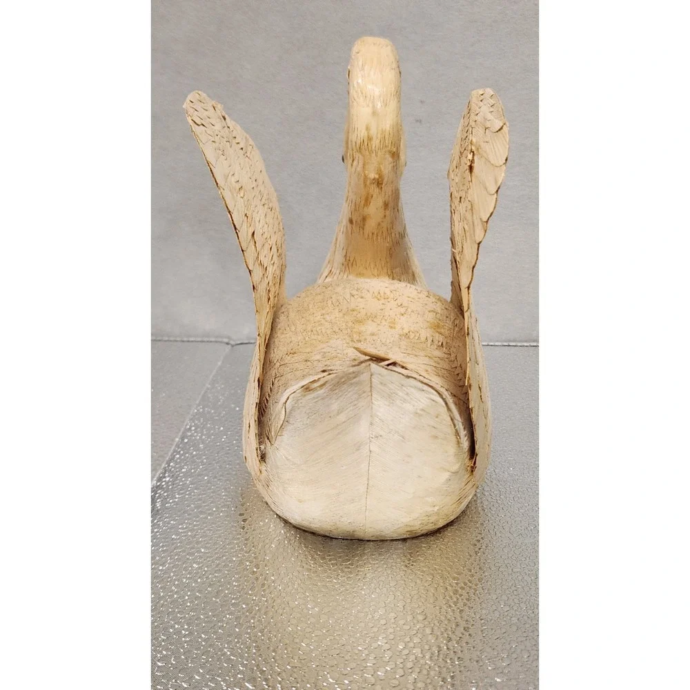 Vintage Wood Veneer Inlay Swan